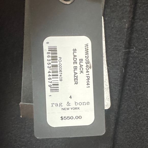 rag & bone Slade Black Wool  Blazer - Picture 8 of 10